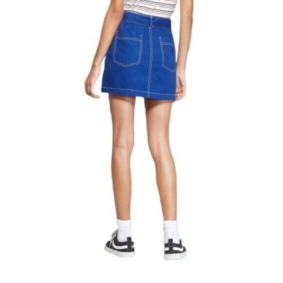 WILD FABLE Women's Belted Contrast Stitch‎ Utility Skirt - Picture 3 of 9